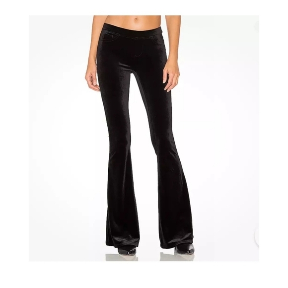 BlankNYC Velvet Black Pull-On Flare Leg In New Black Pants Size 27 whimsigoth - Picture 1 of 9